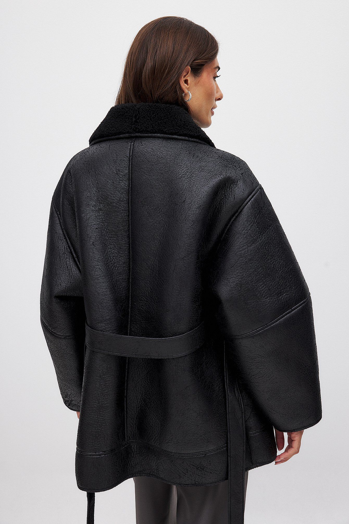 ISABELLA - BELTED DETAIL SHEARLING JACKET